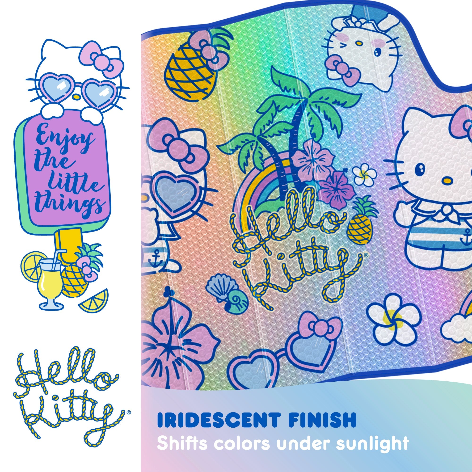 Hello Kitty Car Windshield Sun Shade - Officially Licensed Sanrio Cute Car Accessories for Women - Hello Kitty Car Accessories SunShade for Car Windshield - Summer Sunshield for Car Window Shades