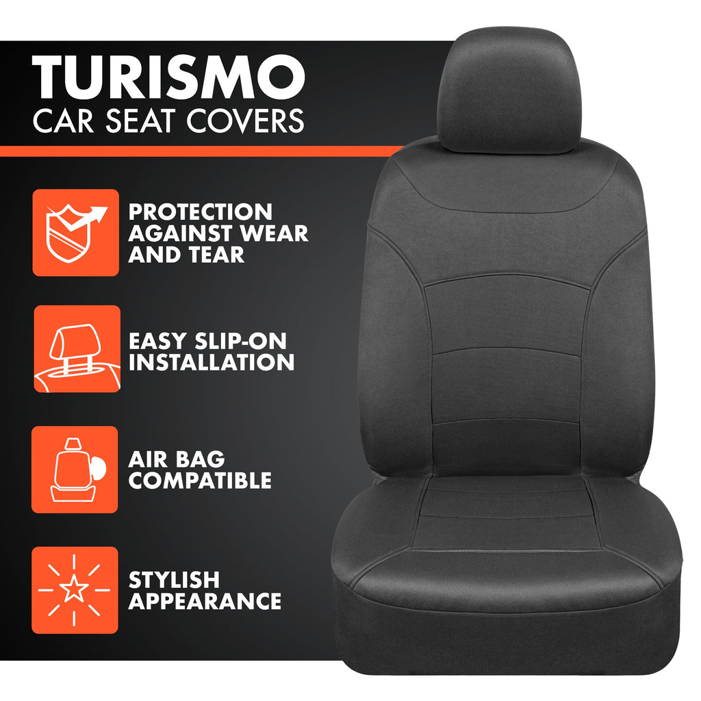 BDK carXS Turismo Car Seat Covers Full Set, Beige Two-Tone Front Seat Covers with Split Rear Bench Back Seat Cover, Automotive Seat Covers for Trucks SUV Van Auto (Multiple Colors)