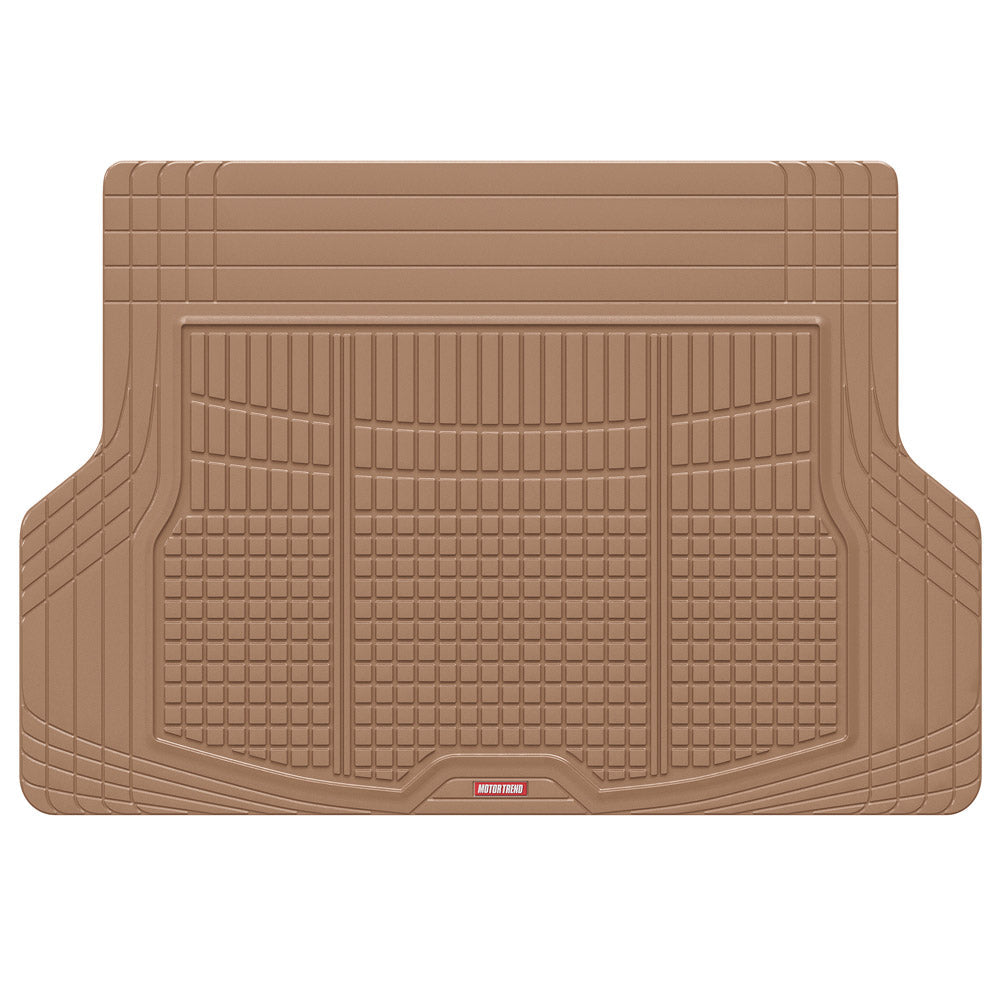 MotorTrend FlexTough Square Groove Trunk/Cargo Liner Mat - Heavy Duty, All Weather, Trim to Fit (54" x 37")