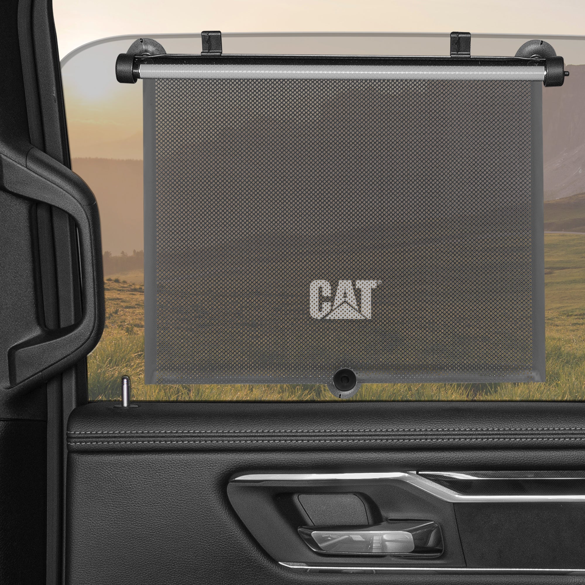 Caterpillar UVProtect Sun Shade for Car Side Window, UV Shield for Infant Baby All Passengers, Universal & Retractable Pull-Down Roller Sunshade, fits Auto Car Sedan SUV Truck Van 14x19in (CAAS-030)