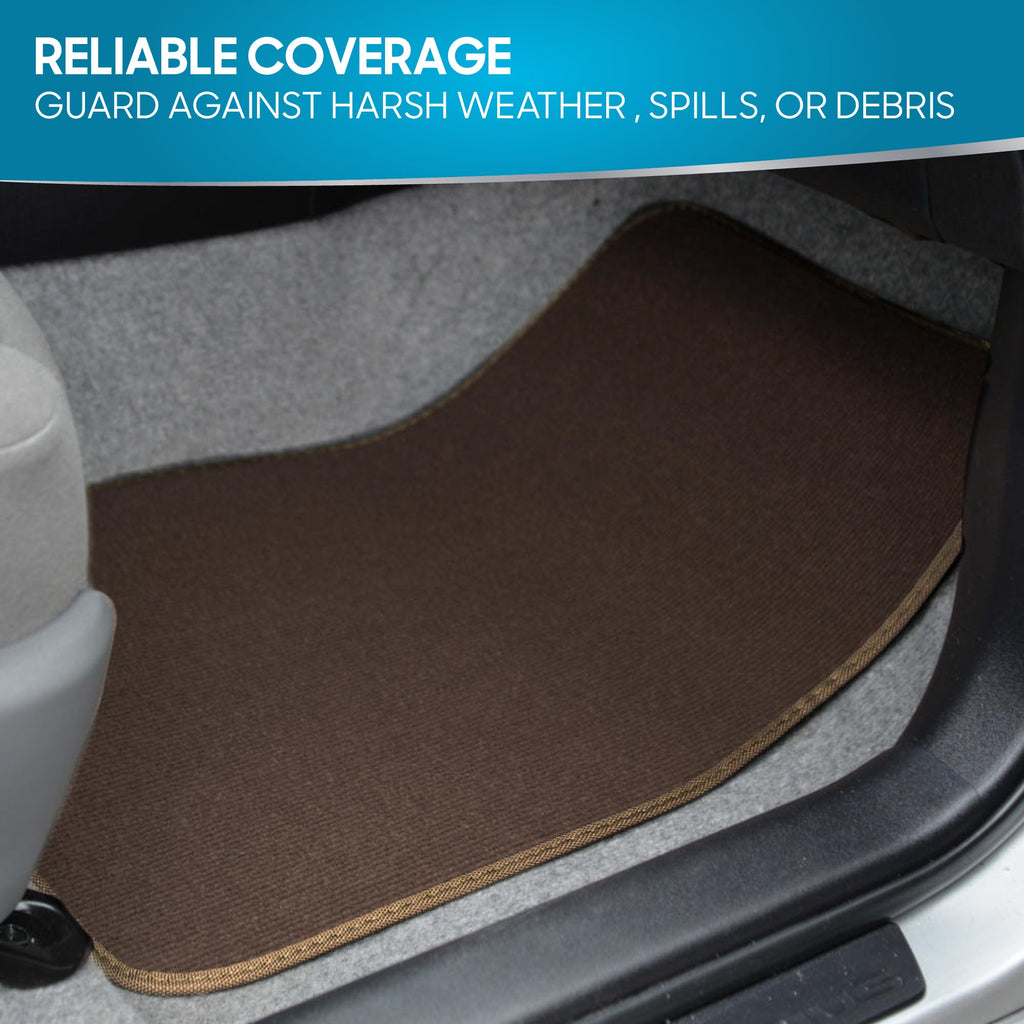 BDK 4-Piece Premium Carpet Non-Slip Heel Pad Front Floor Mats and Rear Floor Mats