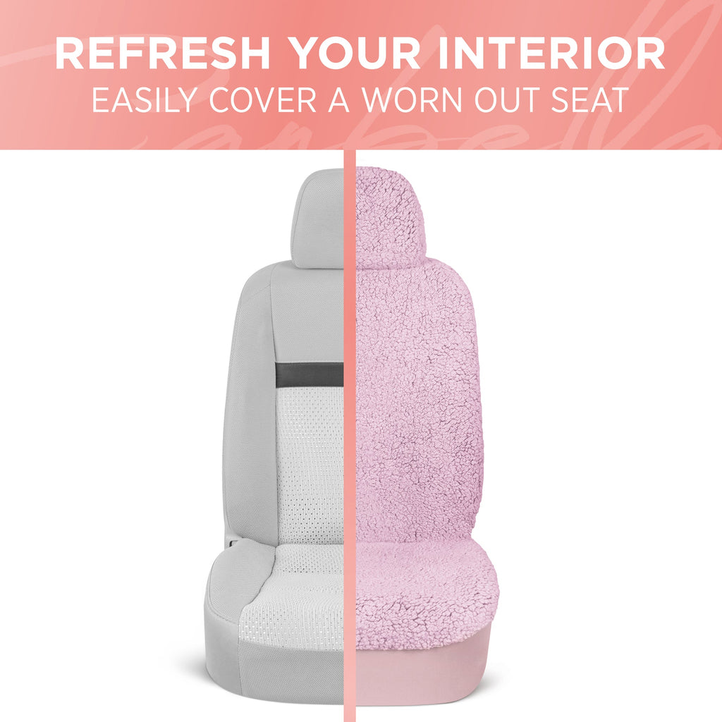 Carbella 2-Pack Plush Sherpa Fleece Front Seat Covers