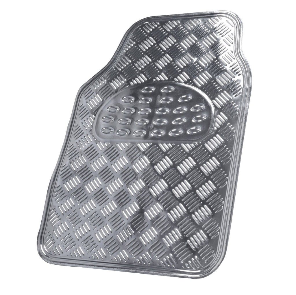 BDK 4-Piece Translucent Centered Cushioned Grip Pad Front Floor Mats and Rear Floor Mats - Heavy Duty, All Weather