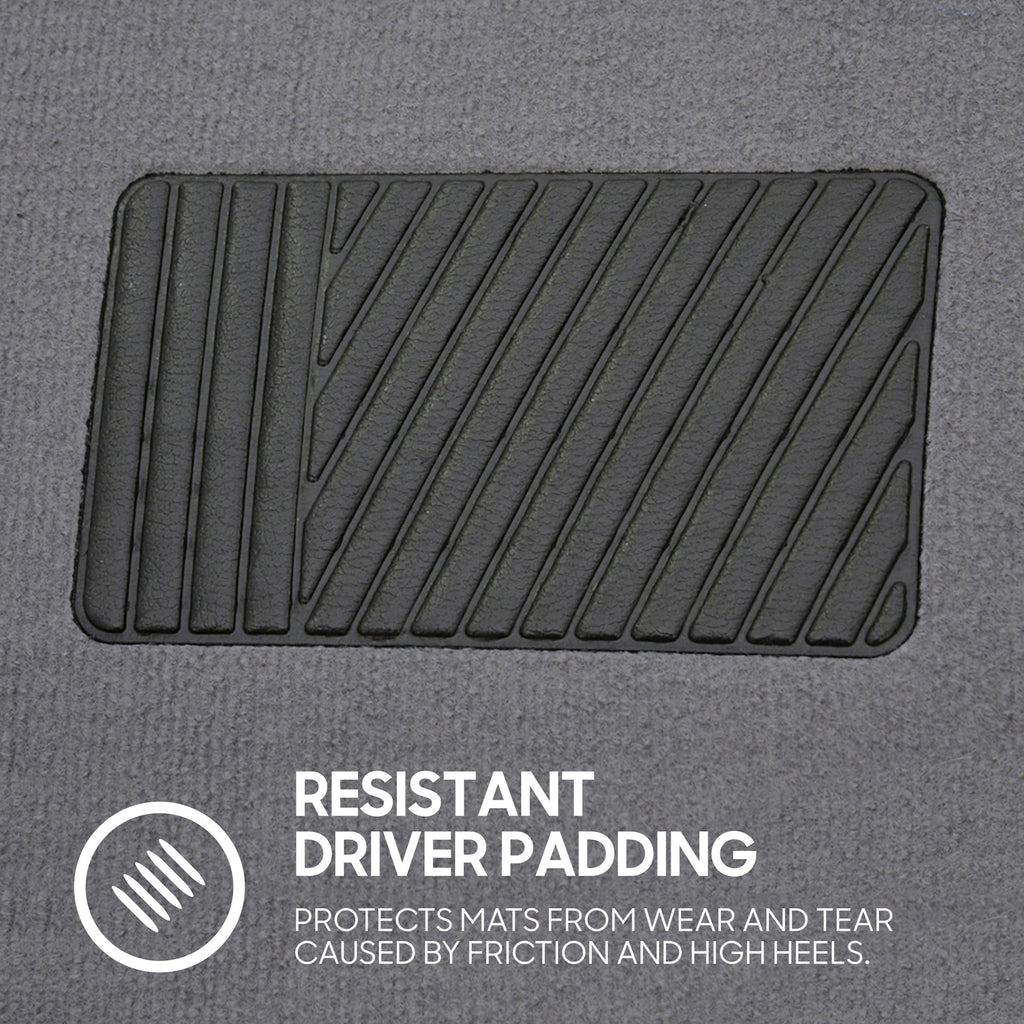 BDK 4-Piece Premium Carpet Non-Slip Heel Pad Front Floor Mats and Rear Floor Mats
