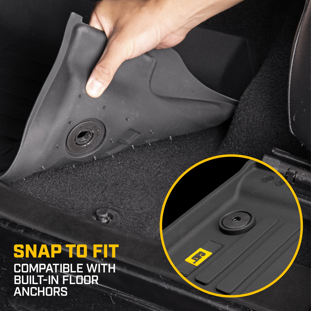 CAT 3-Piece JustFit™ 3D Front Liner Mats and Rear Liner Mats for Jeep Wrangler 4XE (2021 - 2026) - Heavy Duty, All Weather, Custom Fit