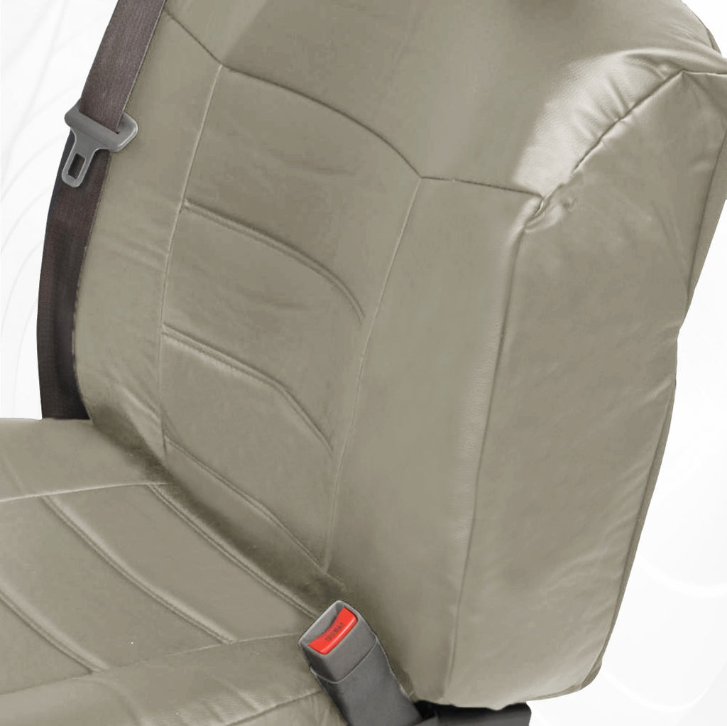 BDK 2-Pack Premium Faux Leather Front Seat Covers with Integrated Seatbelt Covers