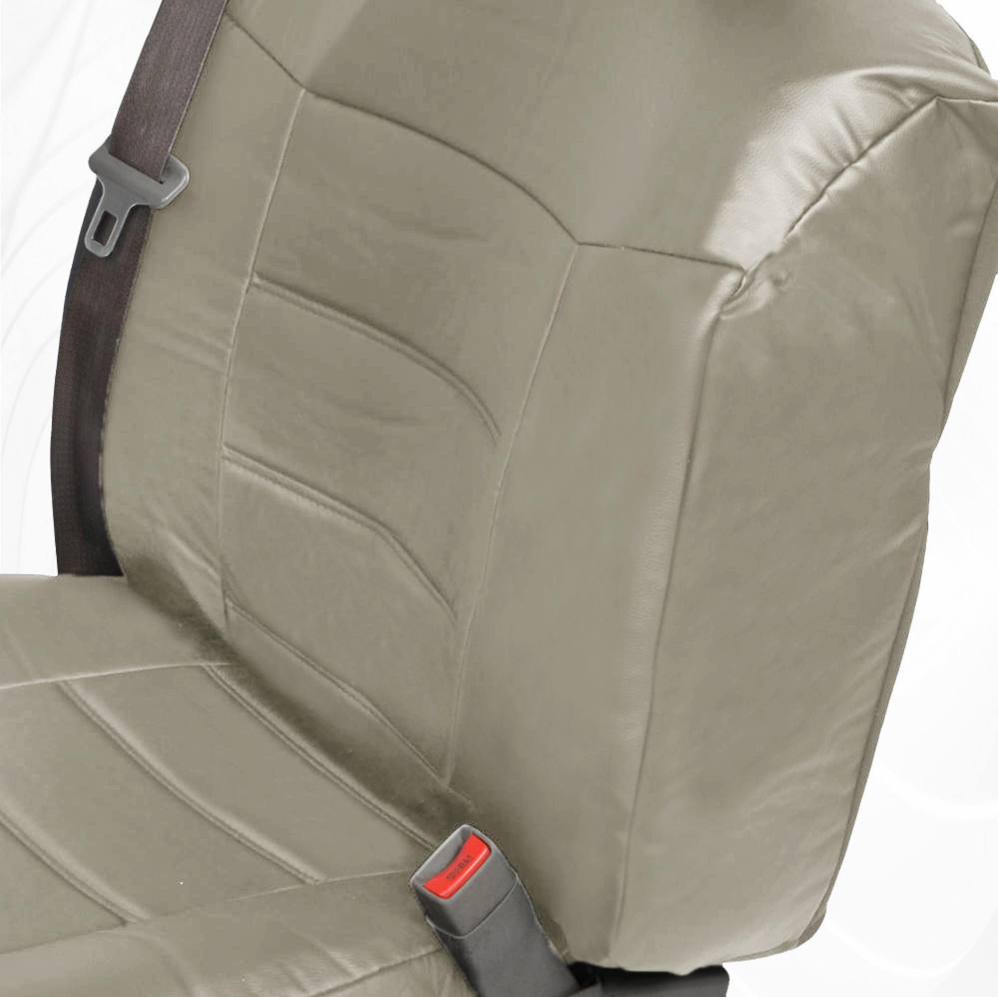 BDK 2-Pack Premium Faux Leather Front Seat Covers with Integrated Seatbelt Covers