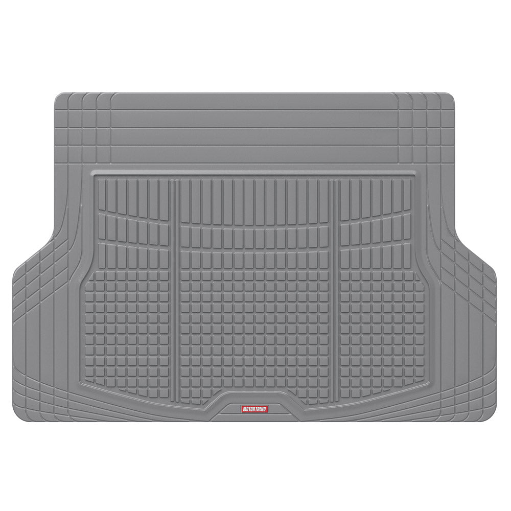MotorTrend FlexTough Square Groove Trunk/Cargo Liner Mat - Heavy Duty, All Weather, Trim to Fit (54" x 37")