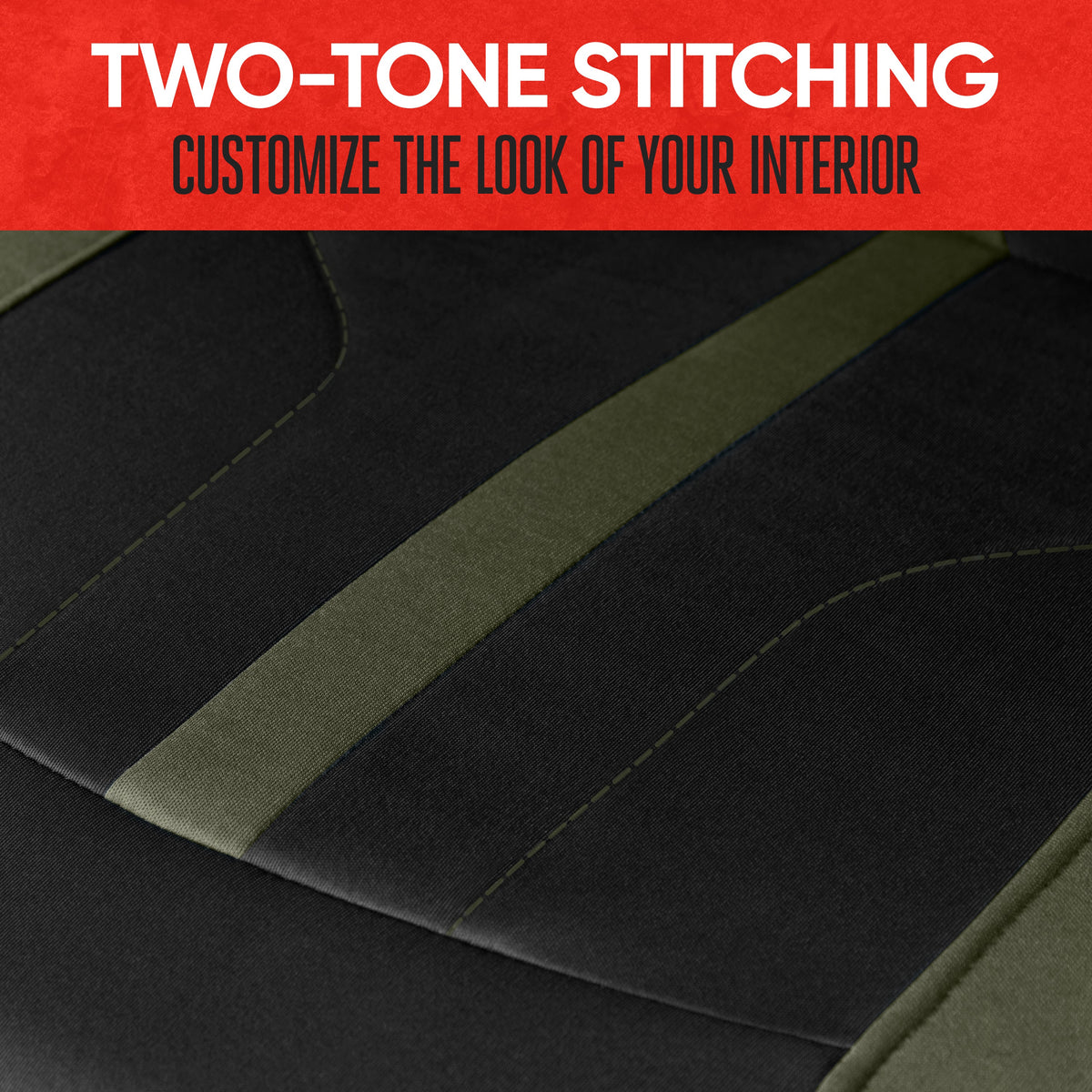 Motor Trend Green Cloth Car Seat Covers for Front Seats - Premium Automotive Bucket Seat Covers, Made for Vehicles with Removable Headrests, Interior Covers for Car Truck Van SUV