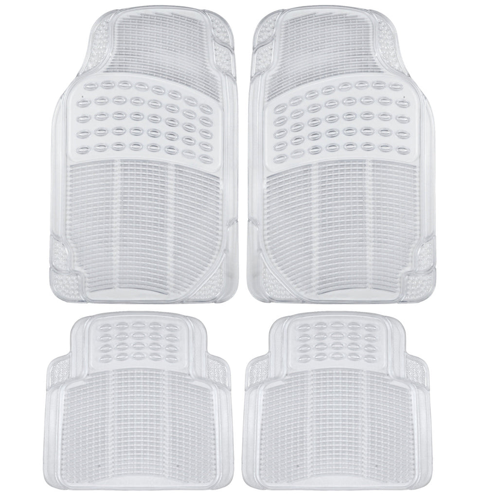 BDK 4-Piece Cushioned Grip Pad Front Floor Mats and Rear Floor Mats - Heavy Duty, All Weather, Trim to Fit