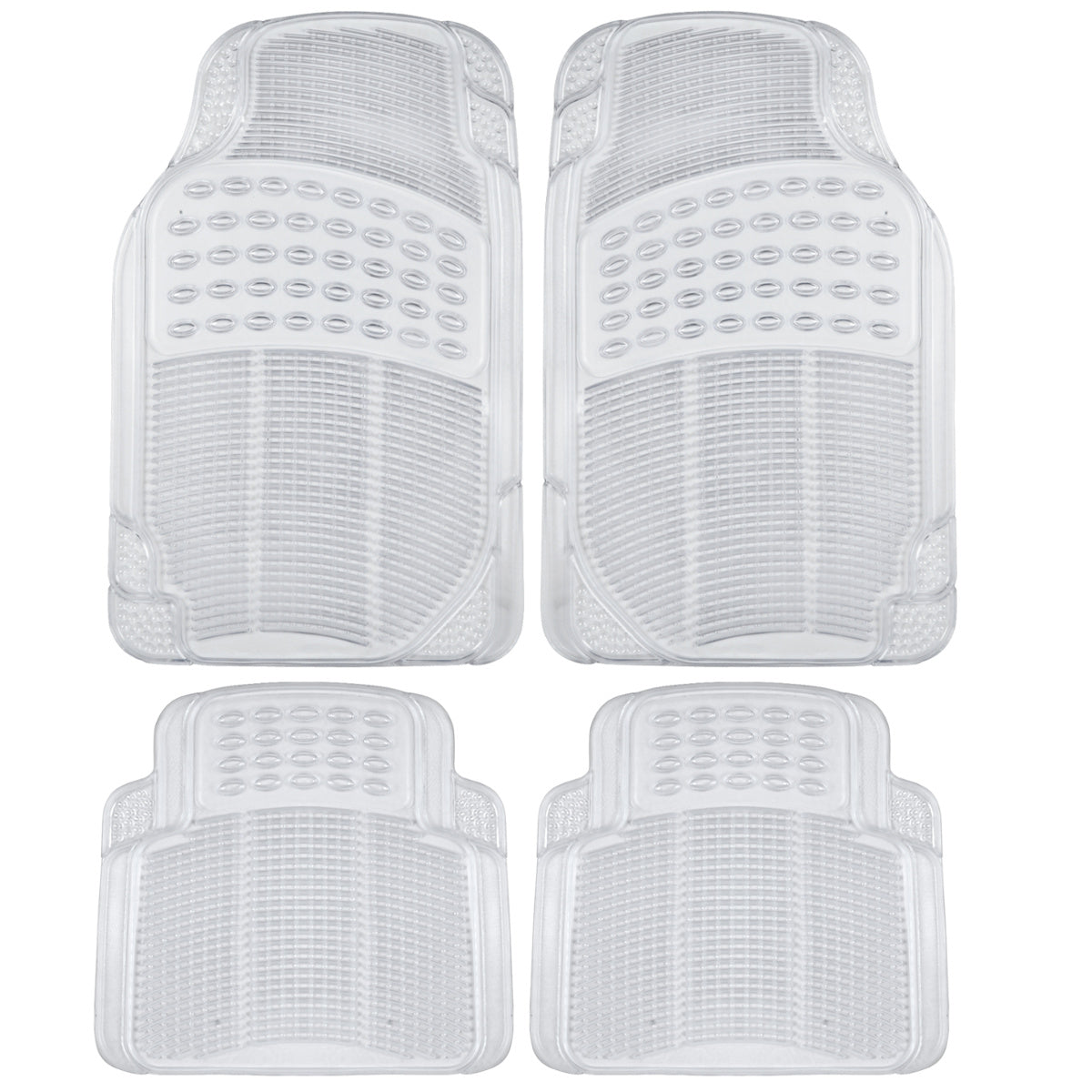 BDK 4-Piece Cushioned Grip Pad Front Floor Mats and Rear Floor Mats - Heavy Duty, All Weather, Trim to Fit