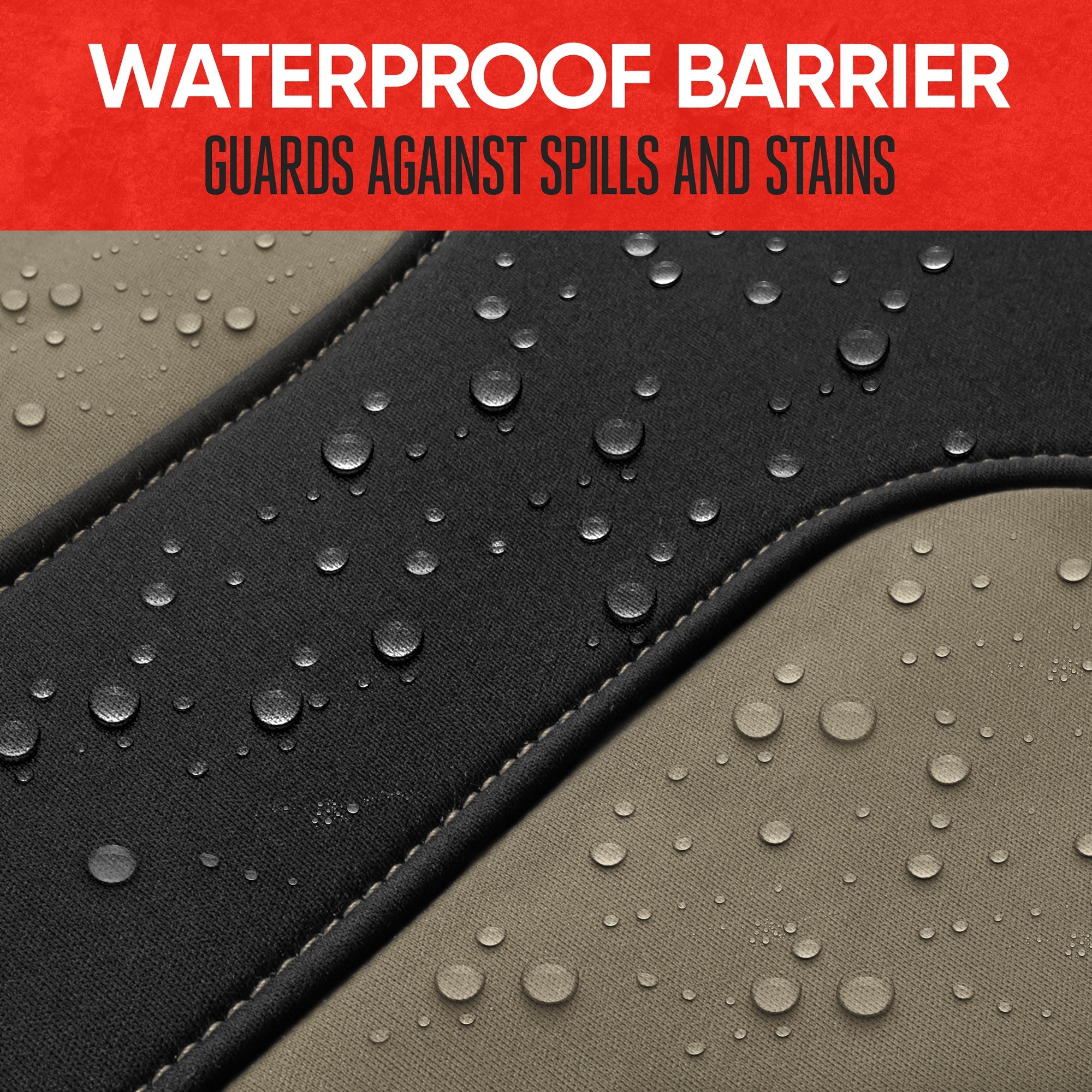 MotorTrend AquaShield Water-Proof Two-Tone Neoprene Rear Seat Covers