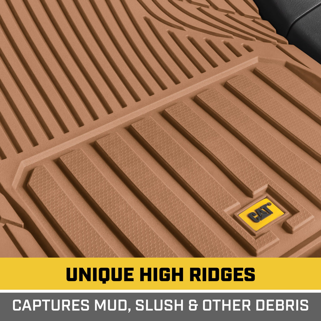 CAT 3-Piece ToughLiner Front Floor Mats and Rear Floor Mats - Heavy Duty, All Weather, Trim to Fit