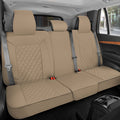 MotorBox Premium Napa Leather Rear Seat Cover - Semi Universal Fit for Most Cars, Truck & SUV - Beige Back Seat Protector - Anti-Slip, Durable Bench Cover - Easy Install, Luxury Car Interior Upgrade