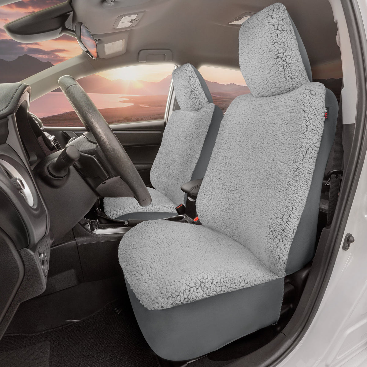 Carbella 2-Pack Plush Sherpa Fleece Front Seat Covers