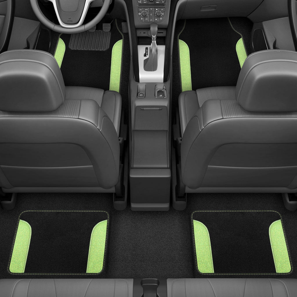 Carbella 4-Piece Sparkle Glitter Front Floor Mats and Rear Floor Mats