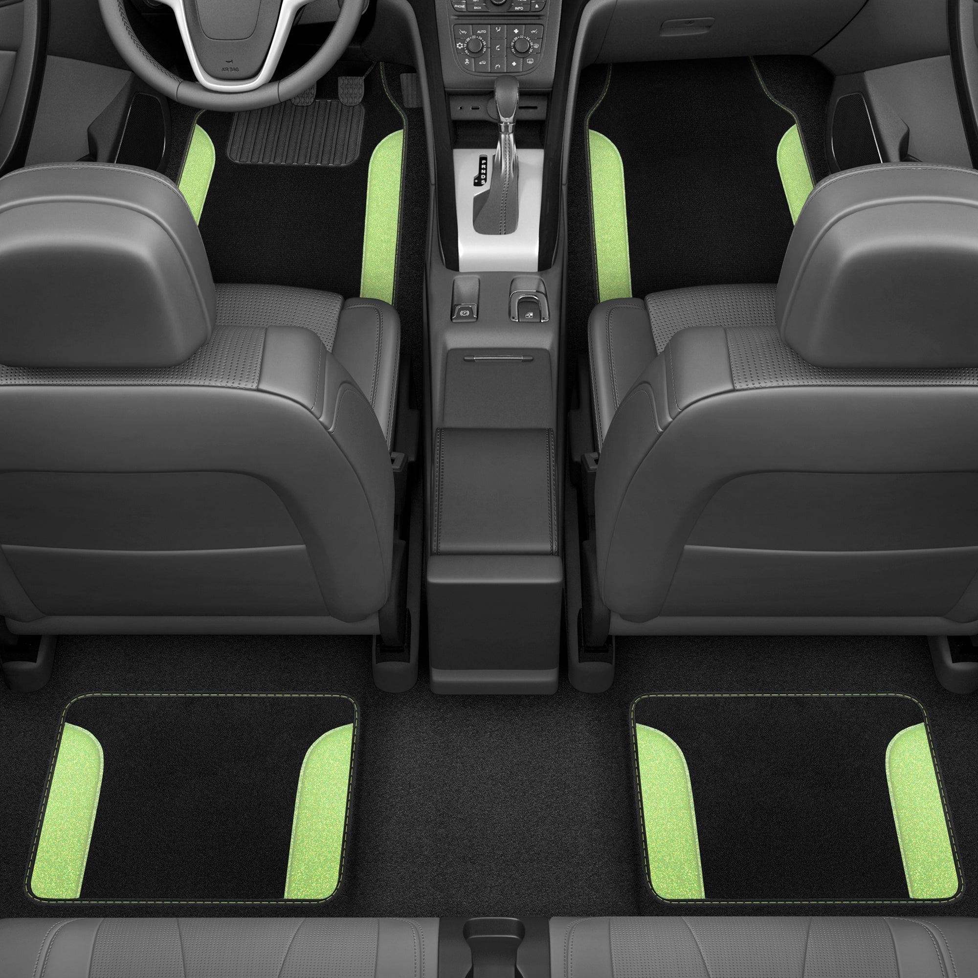 Carbella 4-Piece Sparkle Glitter Front Floor Mats and Rear Floor Mats