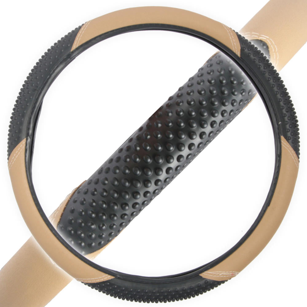 BDK Ergonomic Sport Massage Grip Steering Wheel Cover (Fits 14.5" - 15.5")