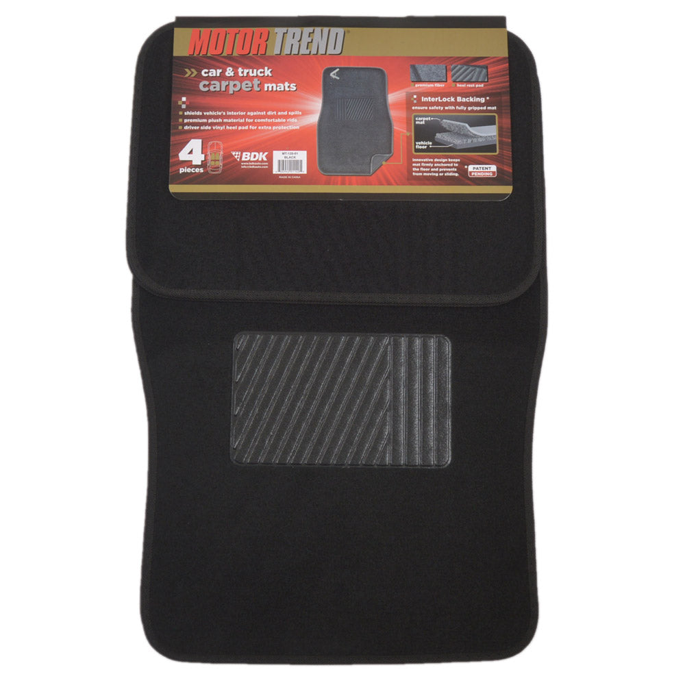 MotorTrend 4-Piece Premium Inter-Lock Backing Carpet Front Floor Mats and Rear Floor Mats