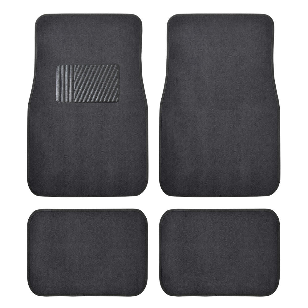 BDK 4-Piece Premium Carpet Non-Slip Heel Pad Front Floor Mats and Rear Floor Mats