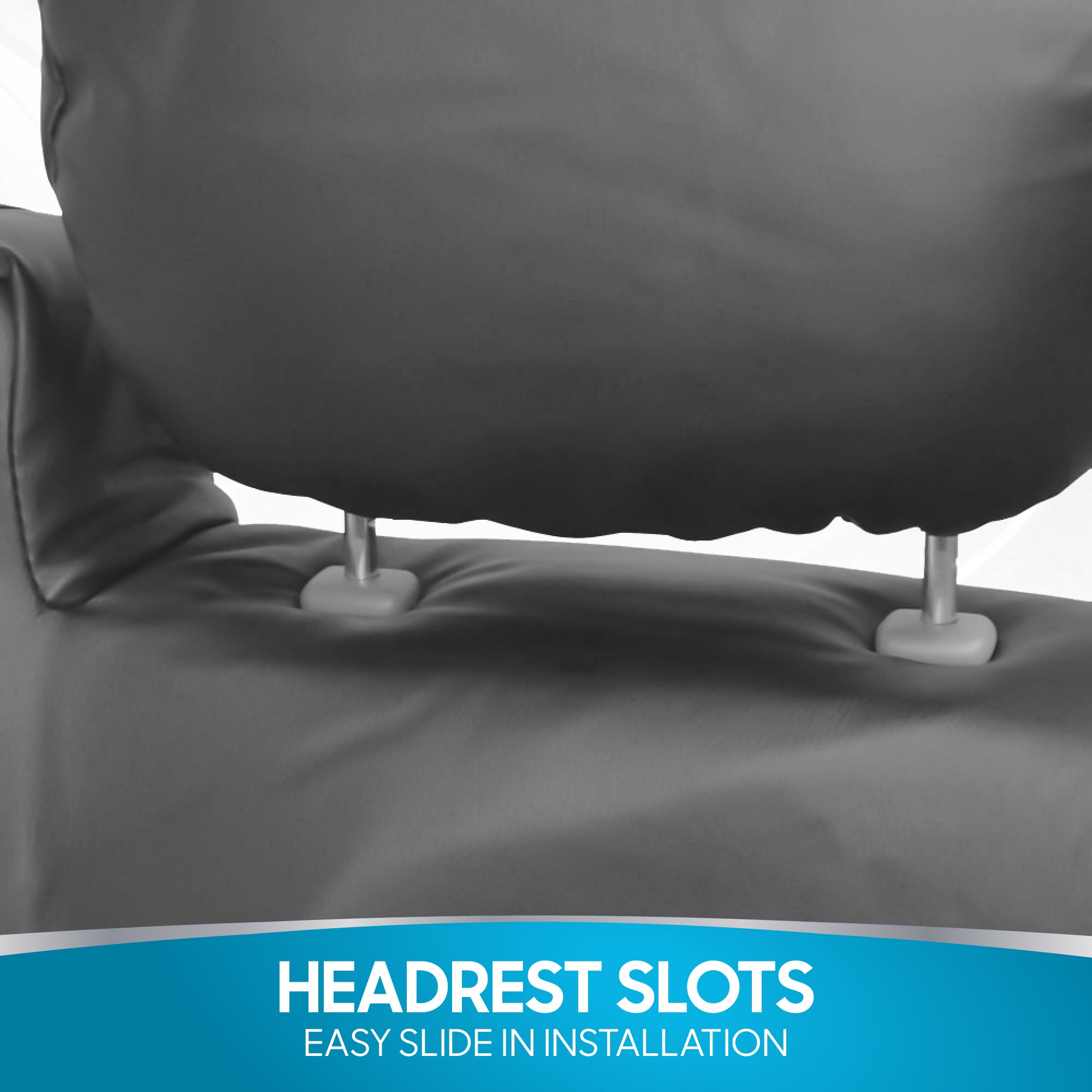 BDK 2-Pack Premium Faux Leather Front Seat Covers with Integrated Seatbelt Covers