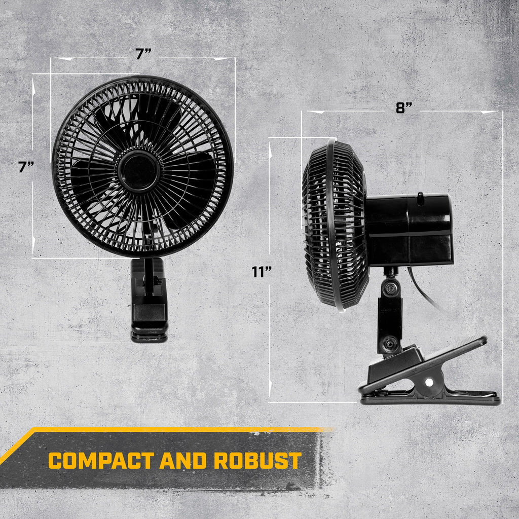 CAT 12-Volt Portable Clip-On Fan with Oscillating Design