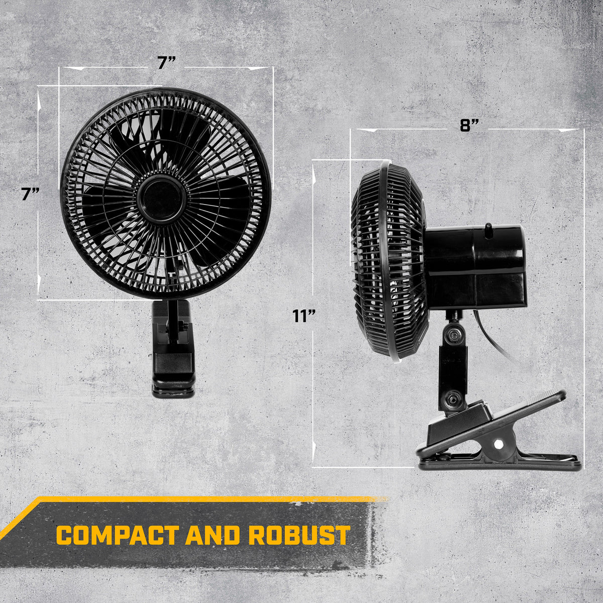 CAT 12-Volt Portable Clip-On Fan with Oscillating Design