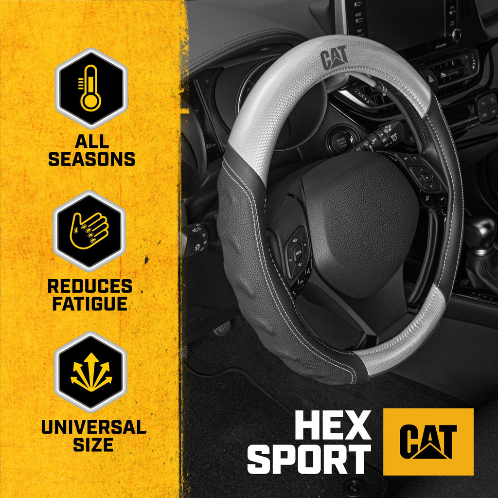 CAT ErgoDrive Faux Leather Steering Wheel Cover (Fits 14.5" - 15.5")