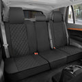 MotorBox Premium Napa Leather Rear Seat Cover - Semi Universal Fit for Most Cars, Truck & SUV - Black Back Seat Protector - Anti-Slip, Durable Bench Cover - Easy Install, Luxury Car Interior Upgrade