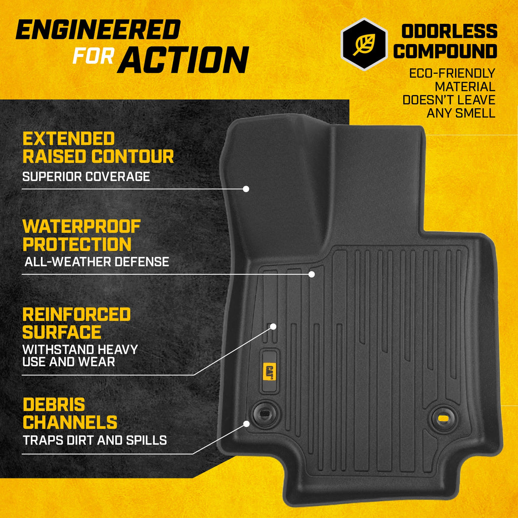 CAT® JustFit™ 3D Custom Fit Floor Mats for Toyota RAV4 2019 2020 2021 2022 2023 2024 - Heavy Duty Floor Liner Protection Laser Measured, Toyota RAV4 Accessories, Car Liner