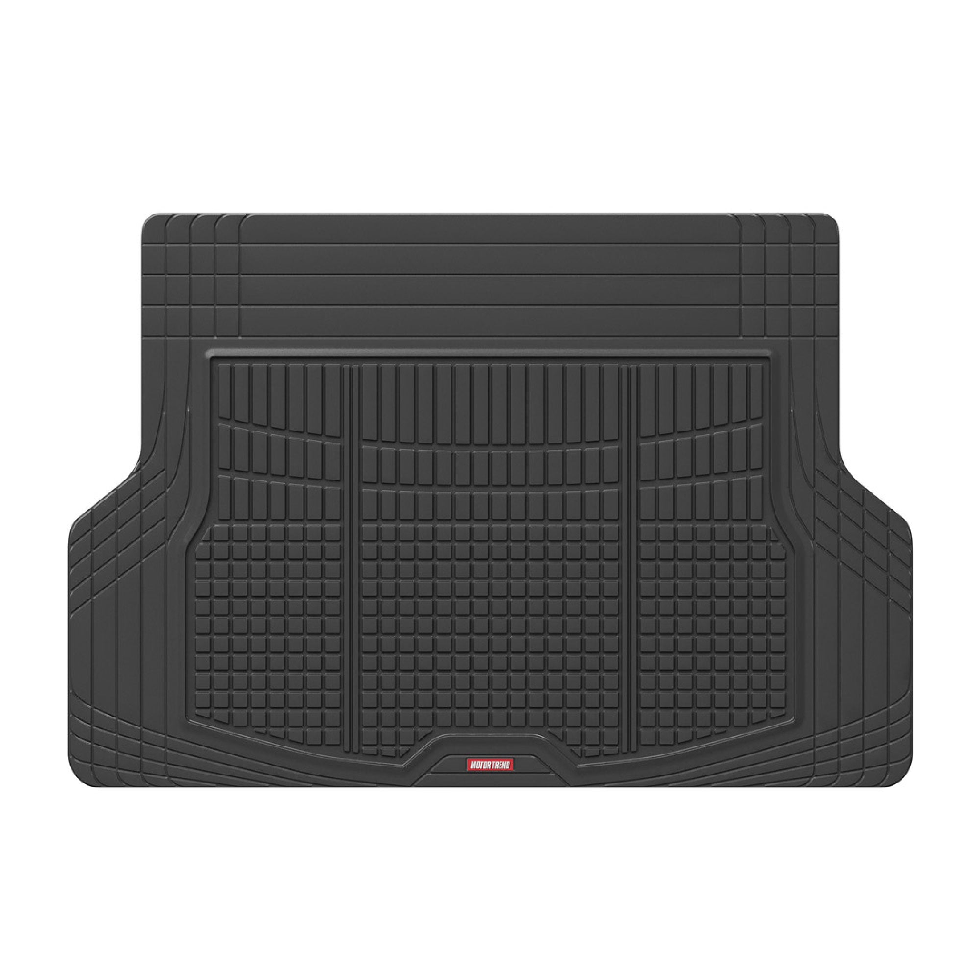 MotorTrend FlexTough Square Groove Trunk/Cargo Liner Mat - Heavy Duty, All Weather, Trim to Fit (54" x 37") - Black