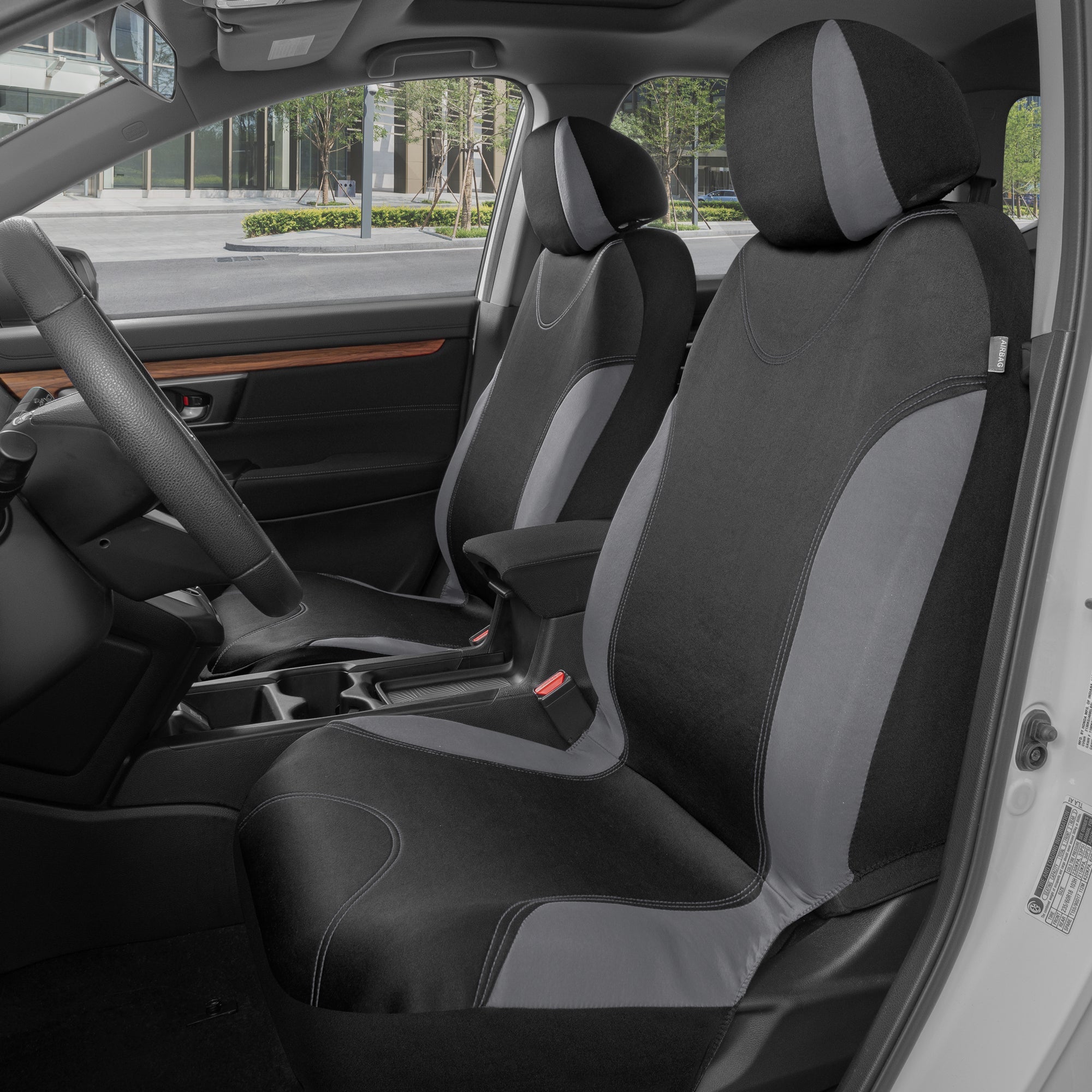 BDK 9-Piece UltraSleek Two-Tone Front Seat Covers and Rear Seat Covers