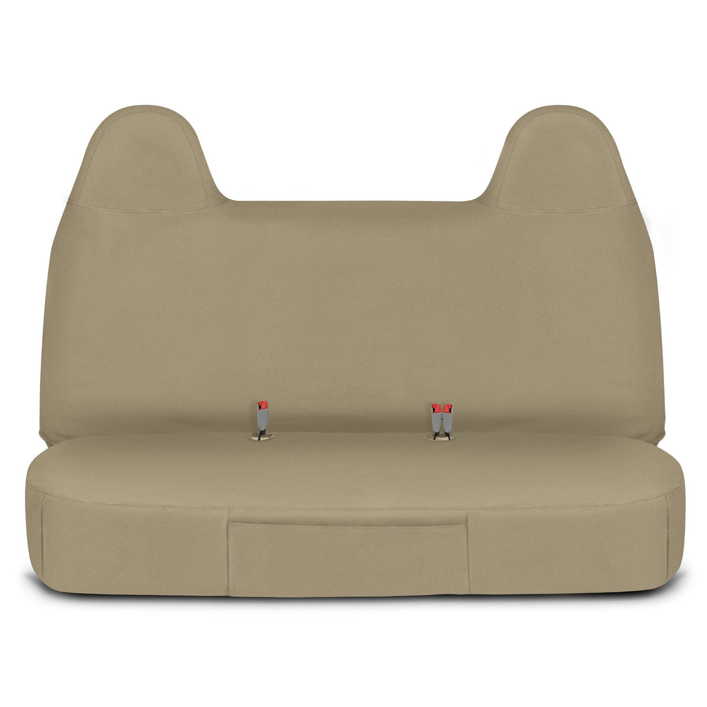 Cat® Custom Fit Front Bench Seat Cover for Ford F250 / F350 / F450 / F550 (1999-2007) - Durable Oxford Beige Truck Seat Cover with Utility Pockets, Ford F250 Super Duty Interior Cover