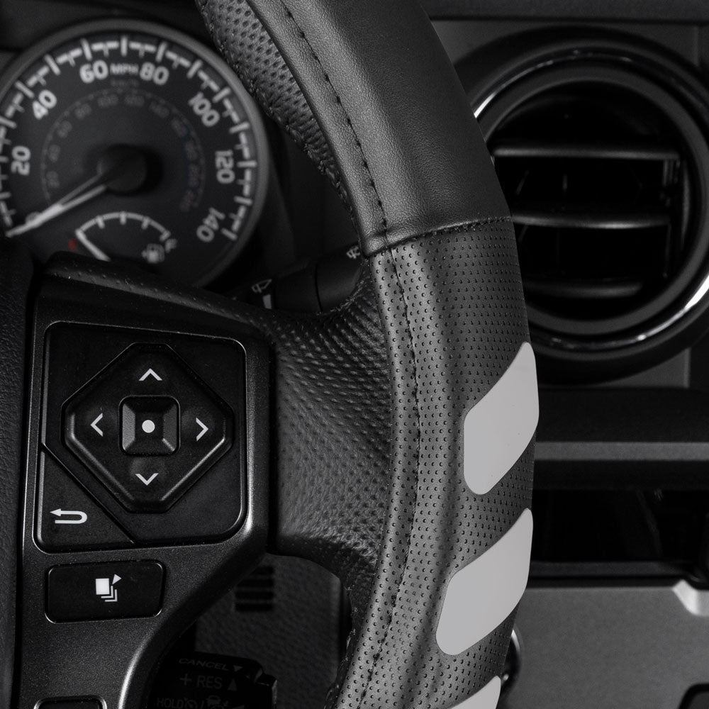 CAT UltraSport Faux Leather Steering Wheel Cover for RVs, Semi-Trucks, Trucks, and Big Rigs L (15.5" - 16.5")