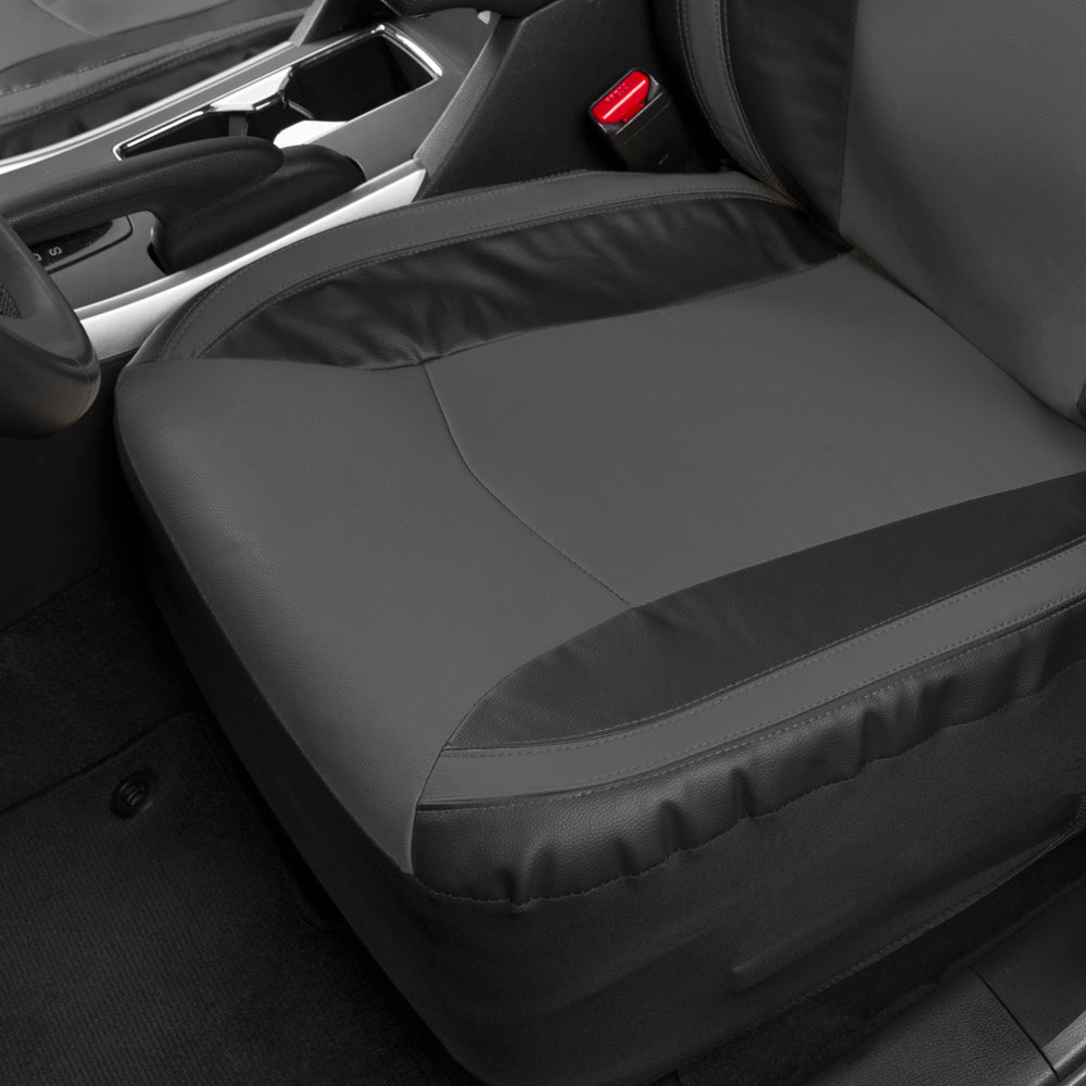 MotorTrend 2-Pack Premium Faux Leather Two-Tone Front Seat Covers