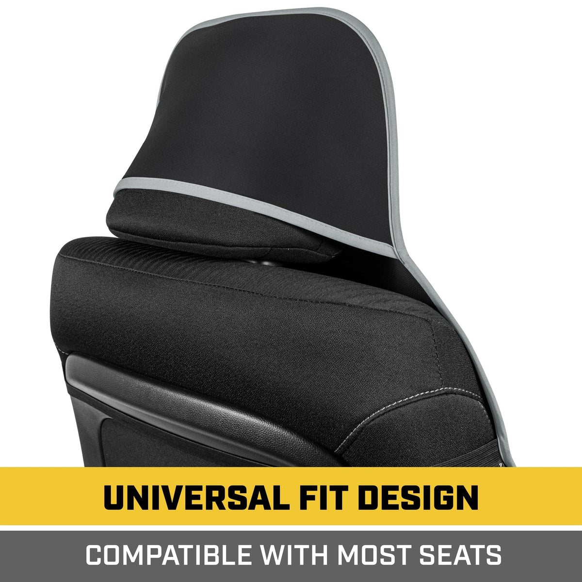 Cat® Waterproof Car Seat Covers for Front Seats, 2 Pack with Black Trim - Durable Neoprene Seat Covers for Cars, Fits 95% of Cars Trucks SUV, Ideal Seat Protector for Leather Seats