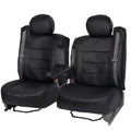BDK 2-Pack Premium Faux Leather Front Seat Covers with Integrated Seatbelt and Armrest Covers - Black