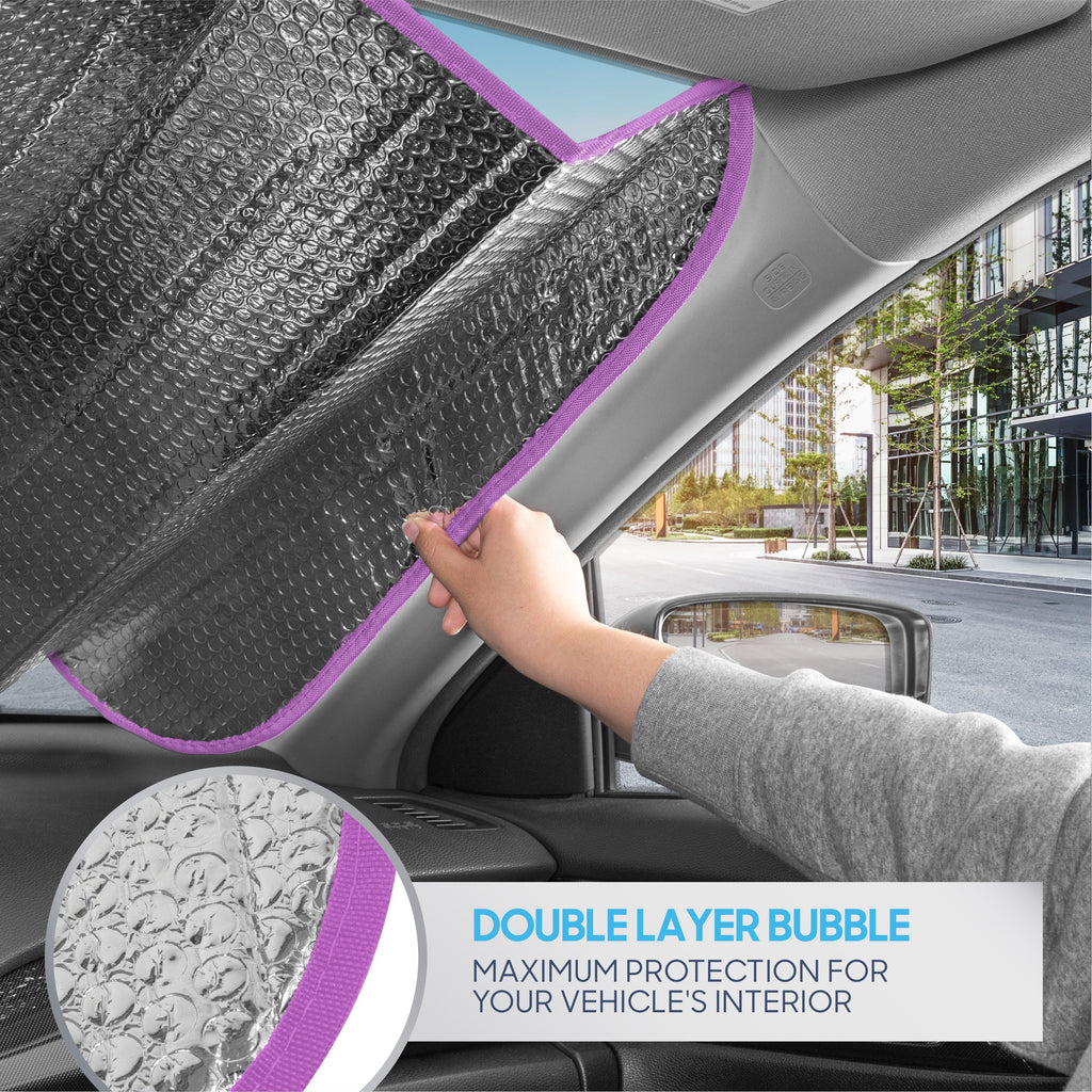 BDK Retro Wave Automotive Windshield Sunshades Accordion Folding Style - Windshield Sun Shade Auto Shade for Cars Trucks SUVs Vans Sun Visor Protector to Block UV Rays – Keeps Vehicle Cool 58” x 27”