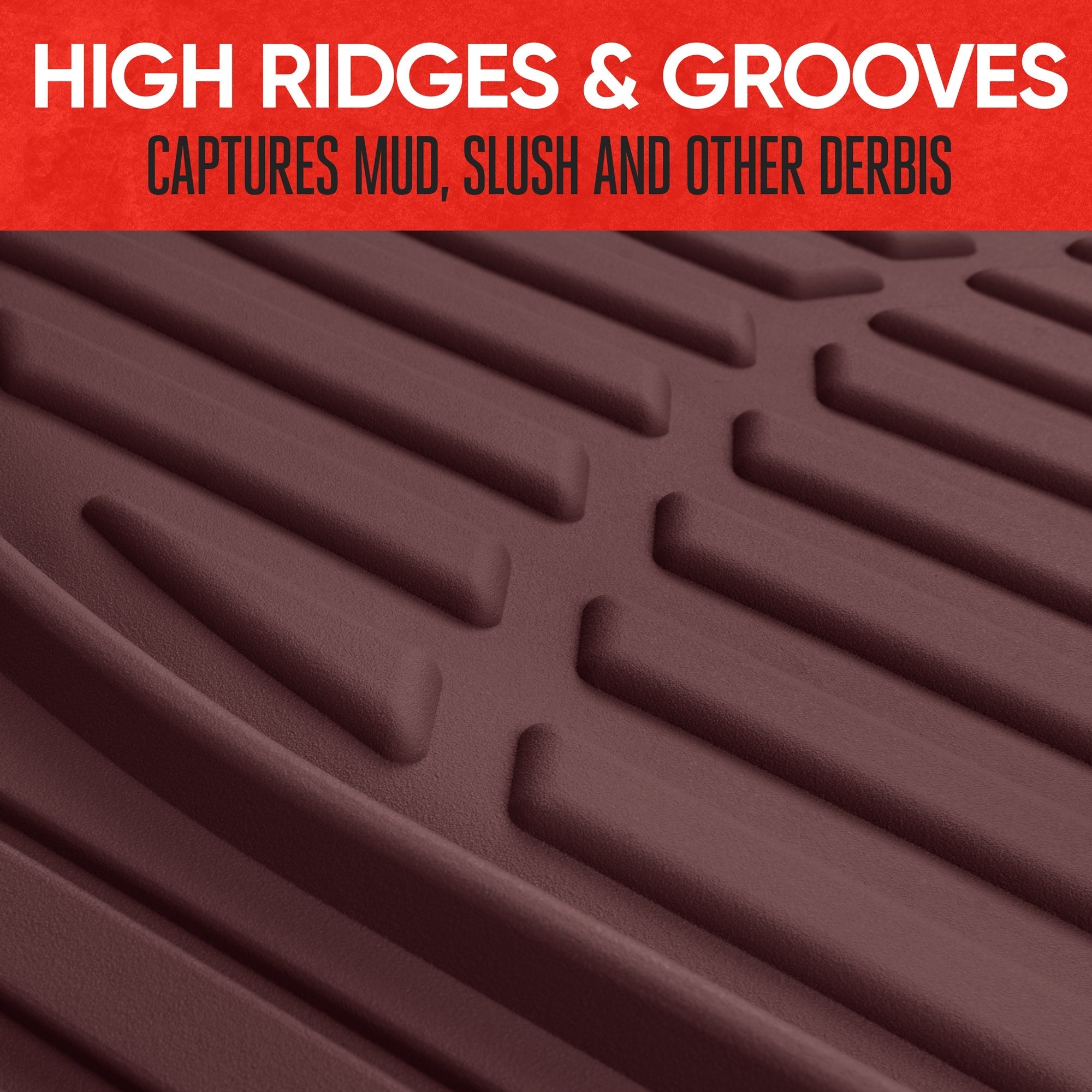 MotorTrend 3-Piece FlexTough Deep Dish Front Floor Mats and Rear Floor Mat - Heavy Duty, All Weather, Trim to Fit