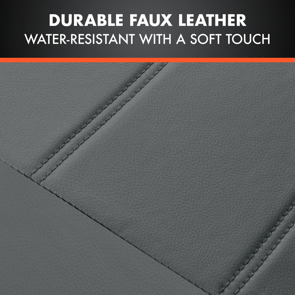 BDK 9-Piece Premium Faux Leather Front Seat Covers and Rear Seat Covers