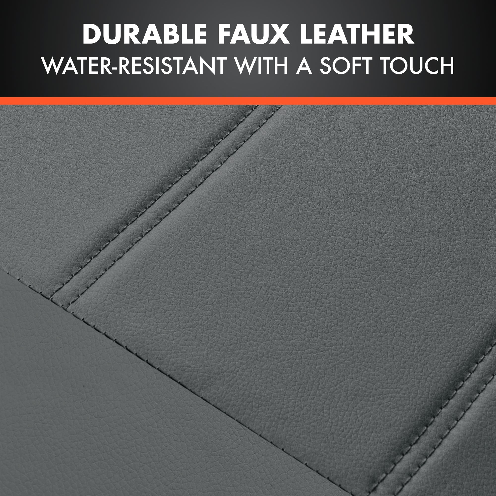 BDK 9-Piece Premium Faux Leather Front Seat Covers and Rear Seat Covers