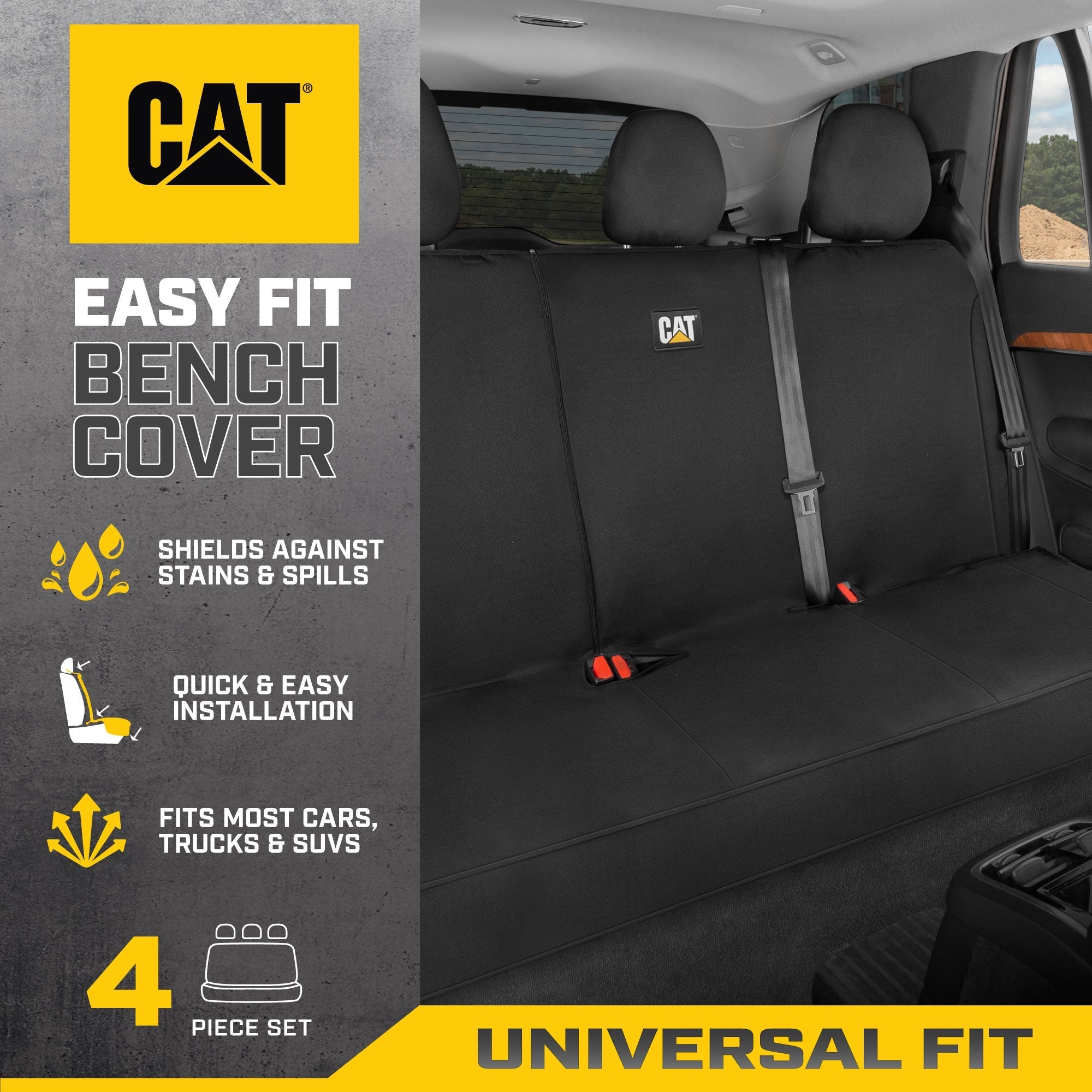 CAT FlexFit Split Rear Bench Seat Cover