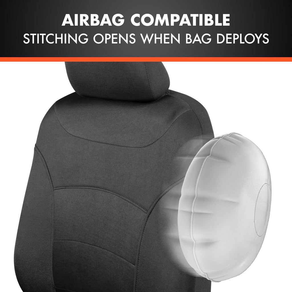 BDK carXS Turismo Car Seat Covers Full Set, Beige Two-Tone Front Seat Covers with Split Rear Bench Back Seat Cover, Automotive Seat Covers for Trucks SUV Van Auto (Multiple Colors)