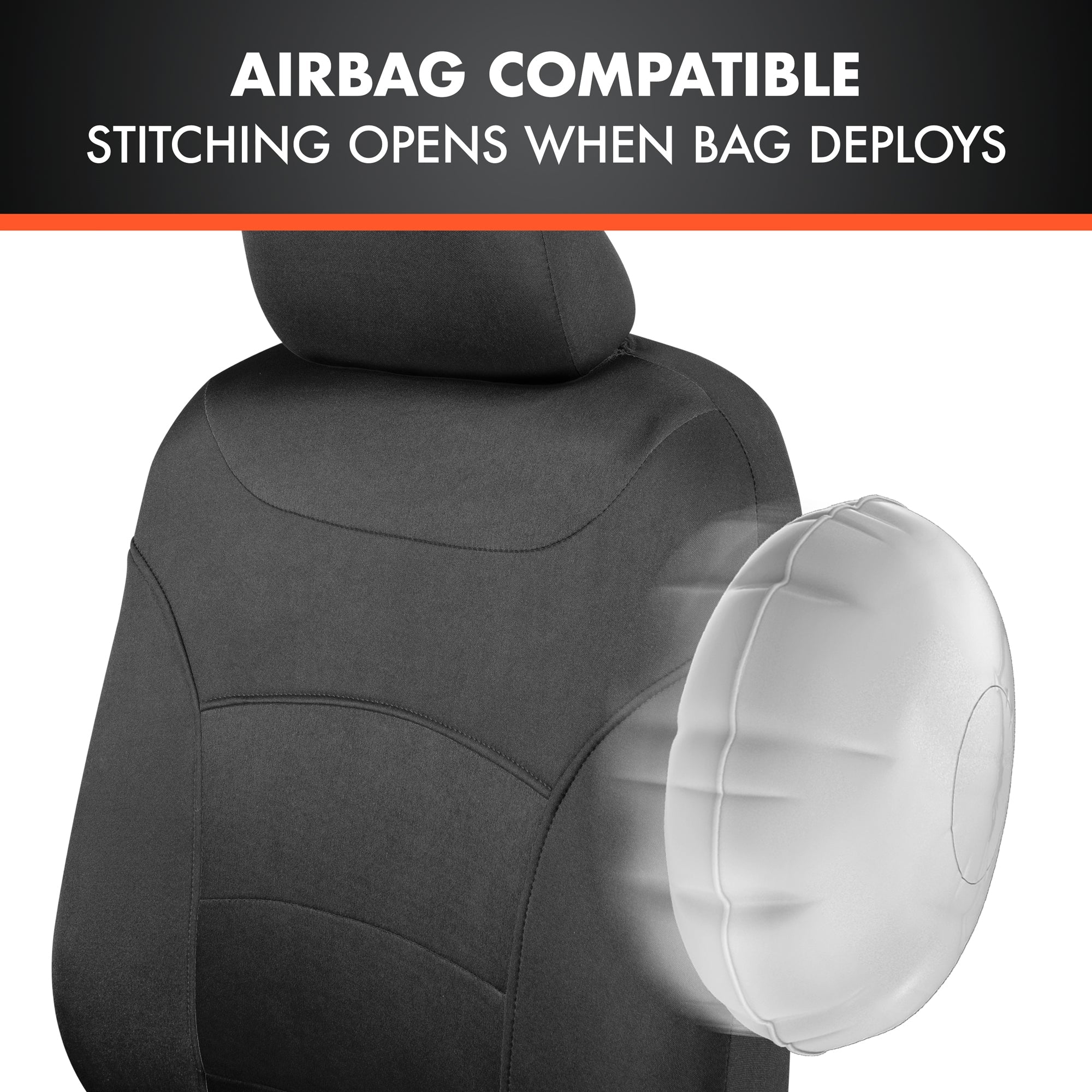 BDK carXS Turismo Car Seat Covers Full Set, Beige Two-Tone Front Seat Covers with Split Rear Bench Back Seat Cover, Automotive Seat Covers for Trucks SUV Van Auto (Multiple Colors)