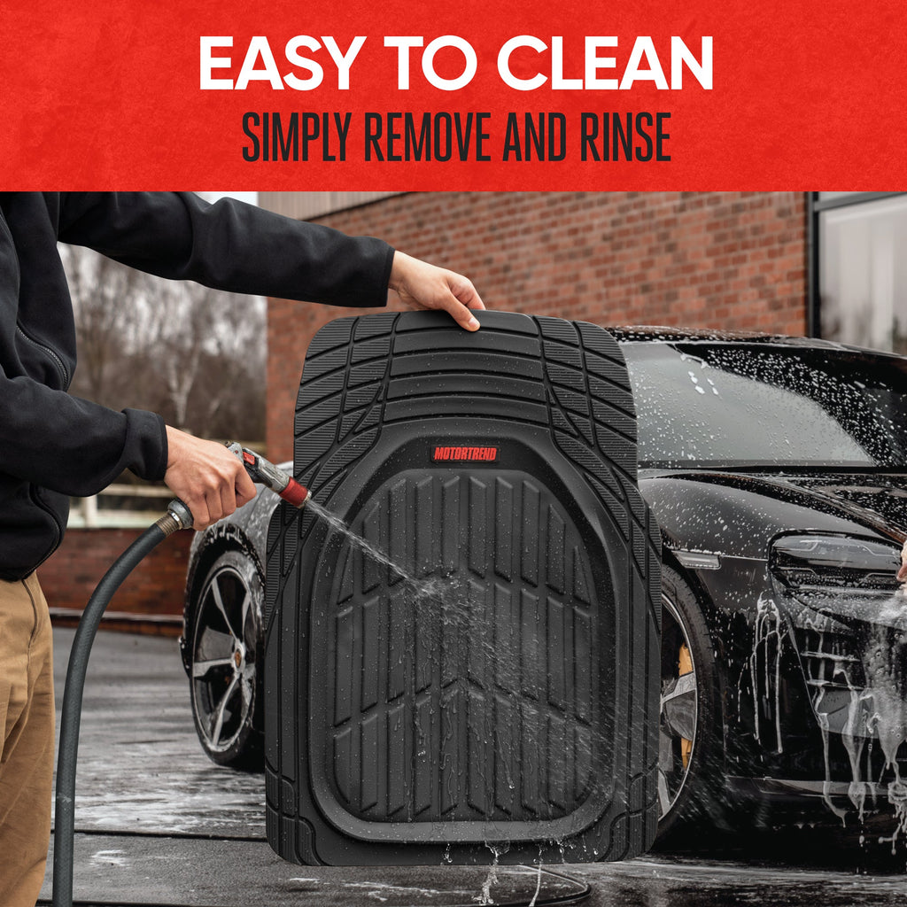 MotorTrend 4-Piece FlexTough Tortoise Front Floor Mats and Rear Floor Mats