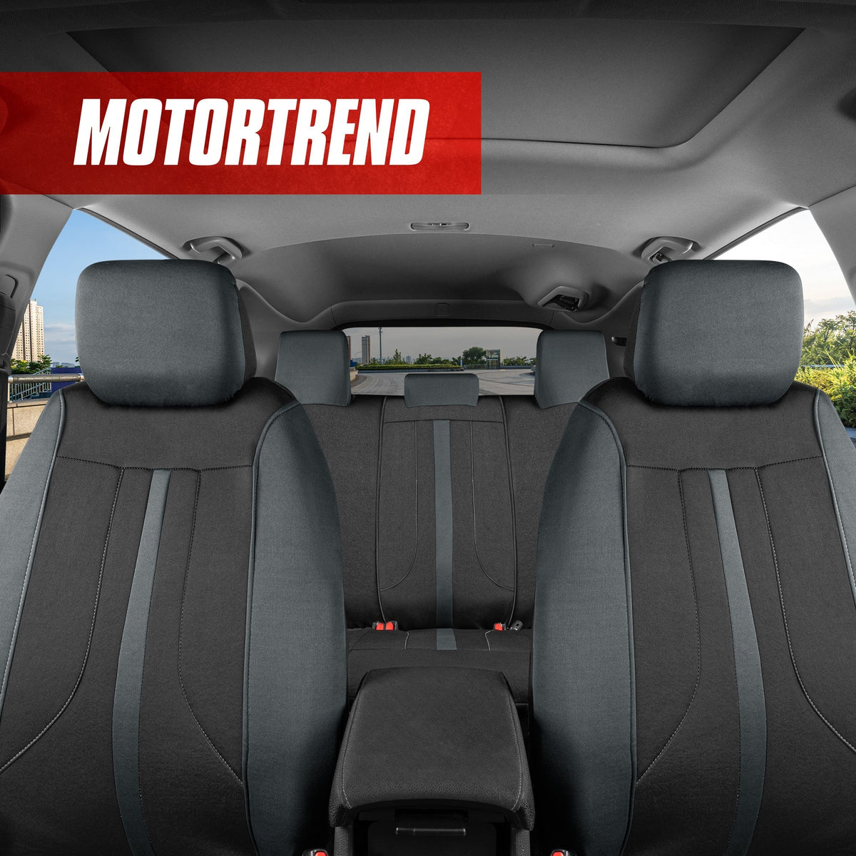 MotorTrend 9-Piece OmniFit Front Seat Covers and Rear Seat Covers
