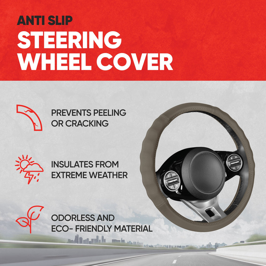 MotorTrend SoftTouch Advanced Traction Grip Steering Wheel Cover (Fits 14.5" - 15.5")