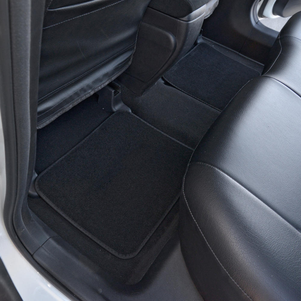 Batman Logo 4-Piece Car Floor Mats - Front & Rear Set (Officially Licensed DC Comics)