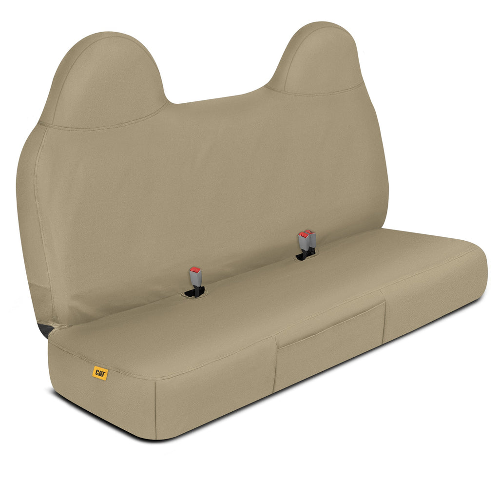 Cat® Custom Fit Front Bench Seat Cover for Ford F250 / F350 / F450 / F550 (1999-2007) - Durable Oxford Beige Truck Seat Cover with Utility Pockets, Ford F250 Super Duty Interior Cover