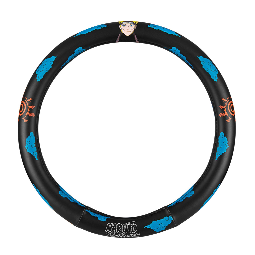 Naruto Shippuden Car Steering Wheel Cover, 15 Inch Anime Steering Wheel Cover, Cushioned Soft Comfortable Cover Anime Car Accessories for Men Women, Kumogakure